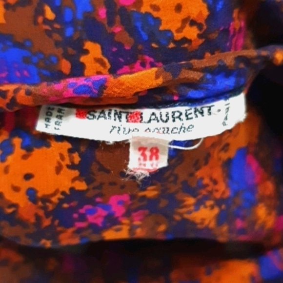 Vintage Yves Saint Laurent 100% Silk 1970 Rive Gauche Button Down Shirt - Picture 4 of 8